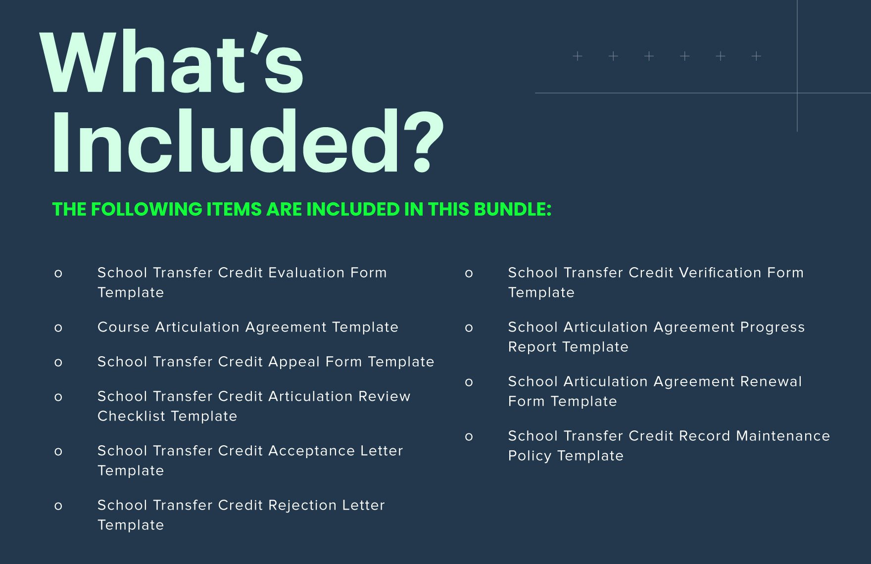 10 Education Transfer Credit and Articulation Template Bundle