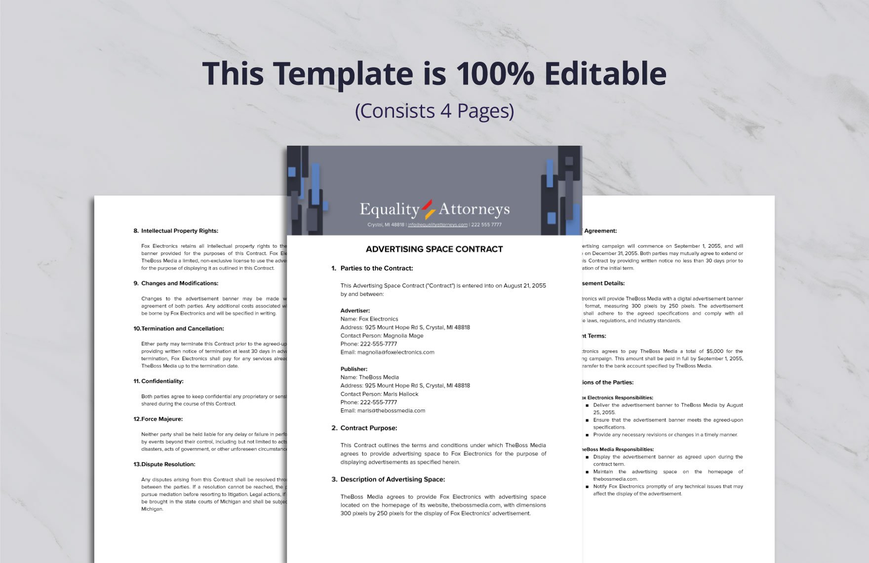 Advertising Space Contract Template