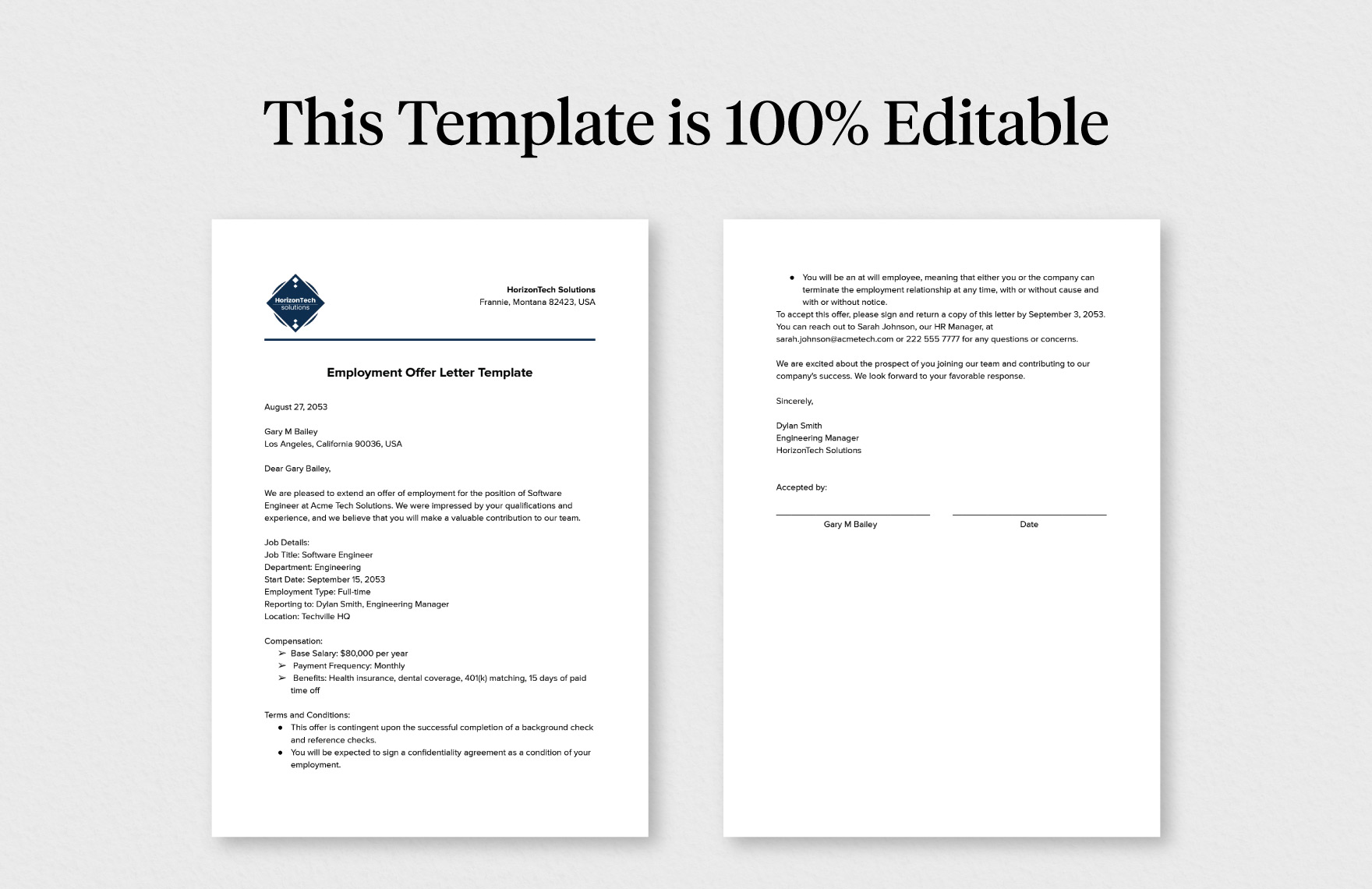 Employment Offer Letter Template