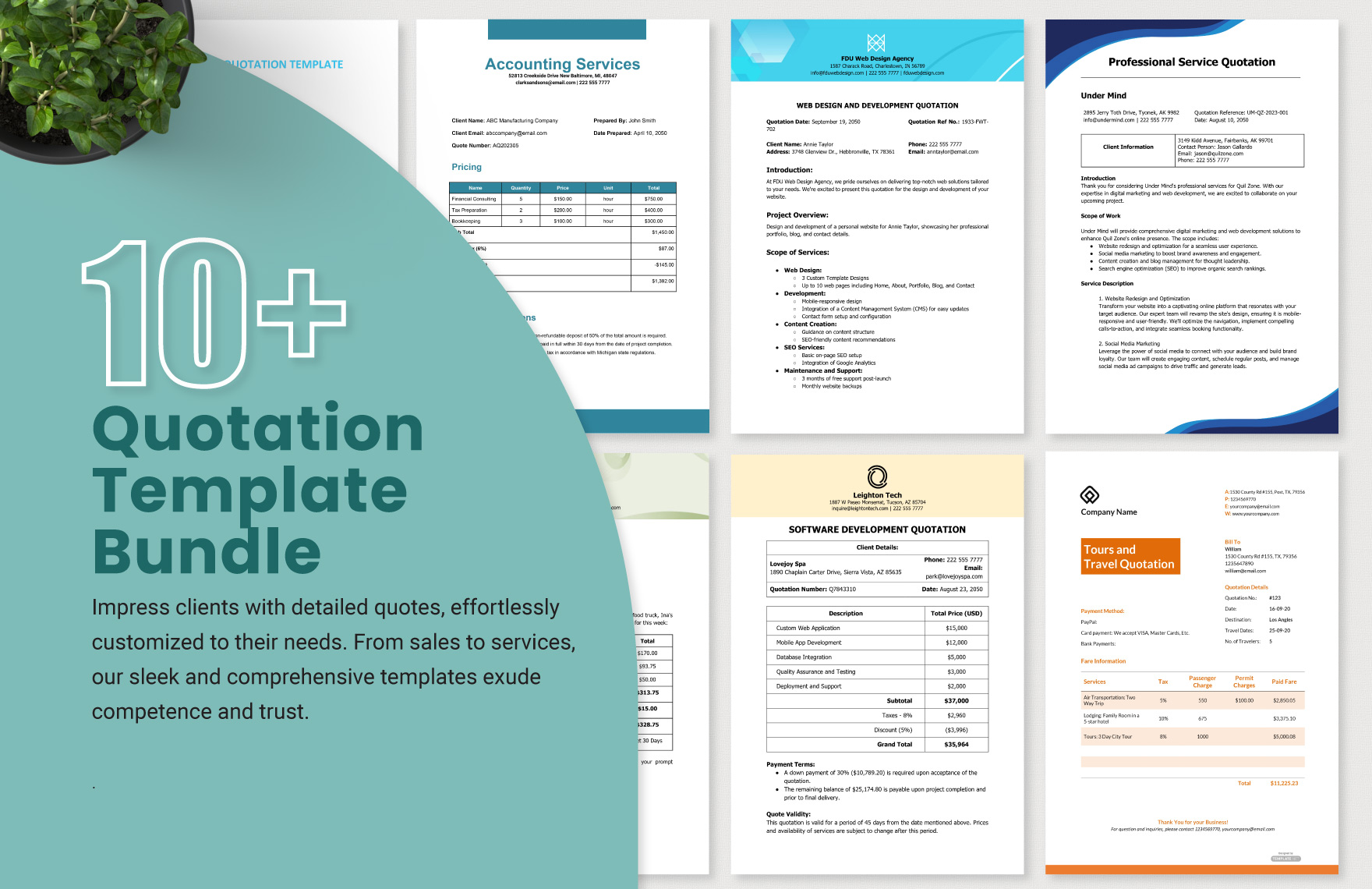 10+ Quotation Template Bundle in Word, Google Docs, PDF