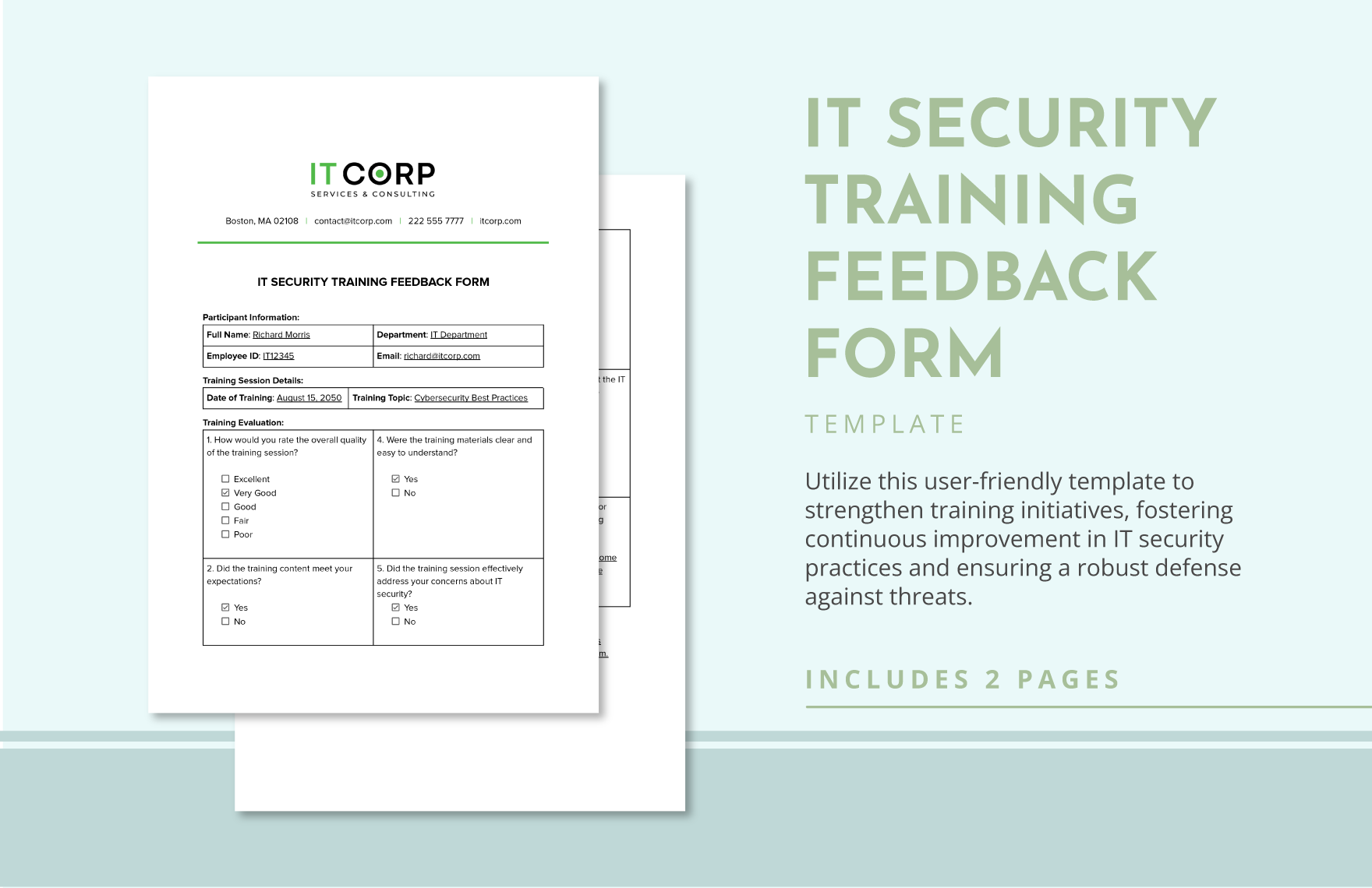 IT Security Training Feedback Form Template