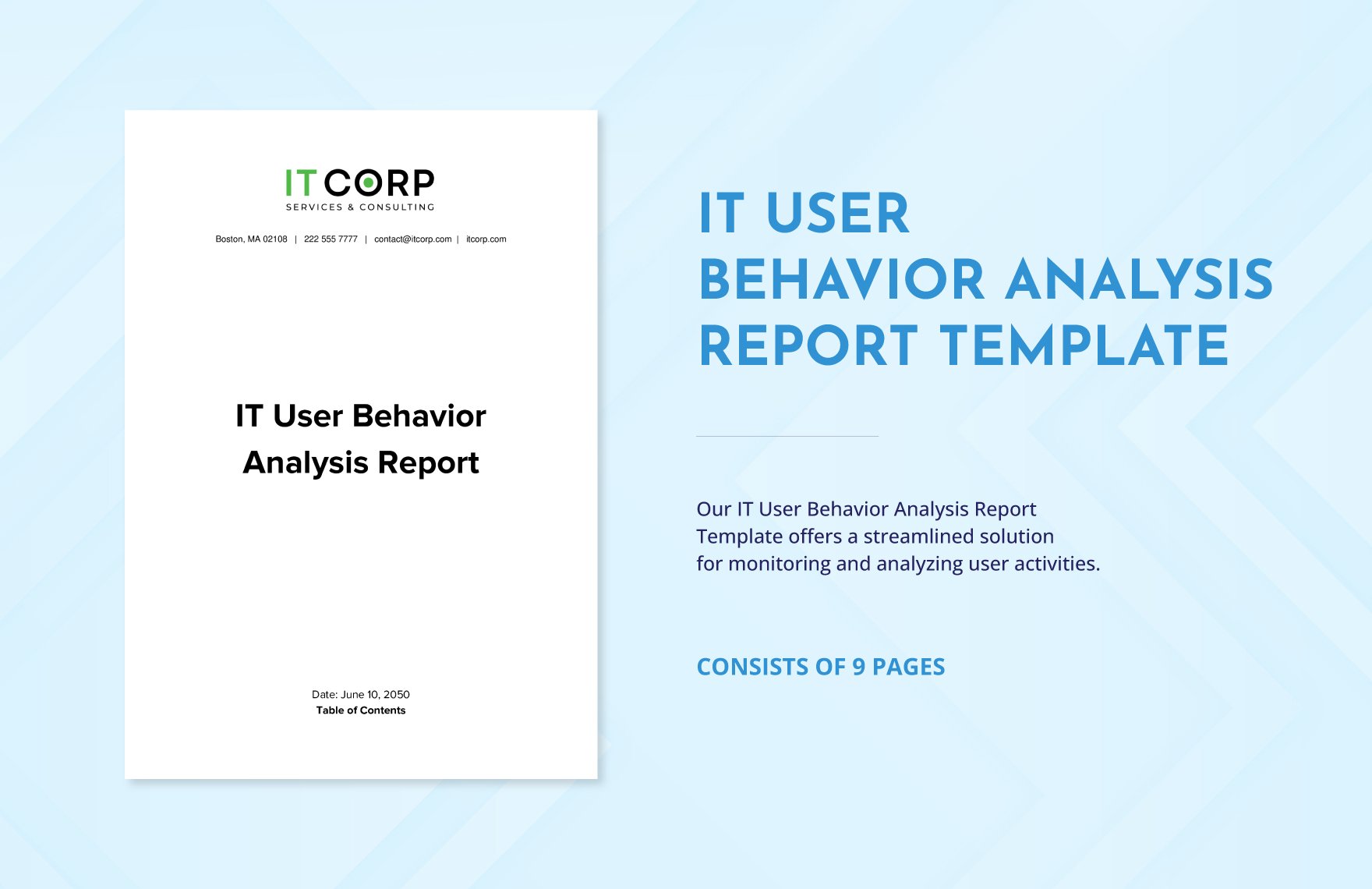 IT User Behavior Analysis Report Template in Word, Google Docs, PDF