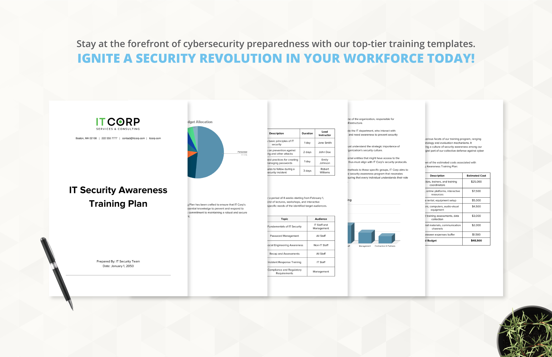 IT Security Awareness Training Plan Template in Word PDF Google Docs