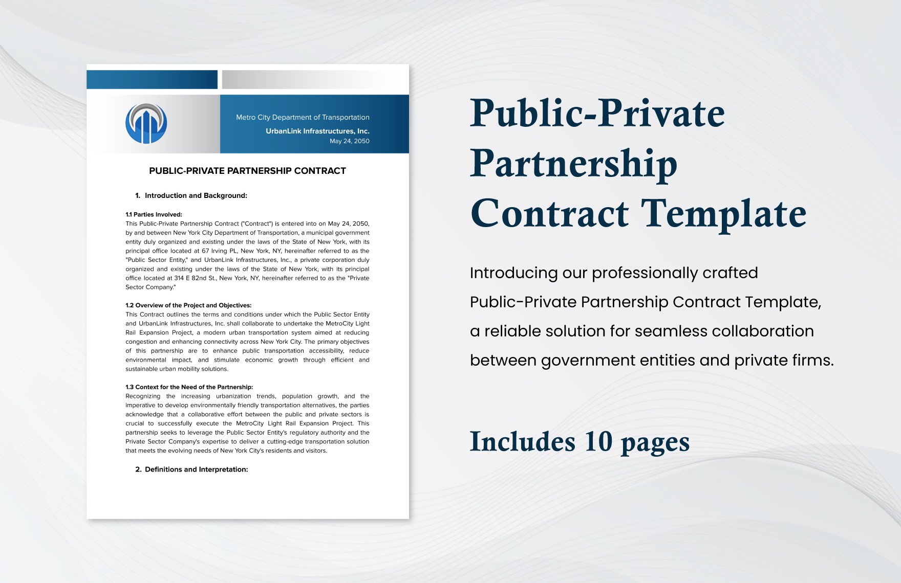 Public-Private Partnership Contract Template