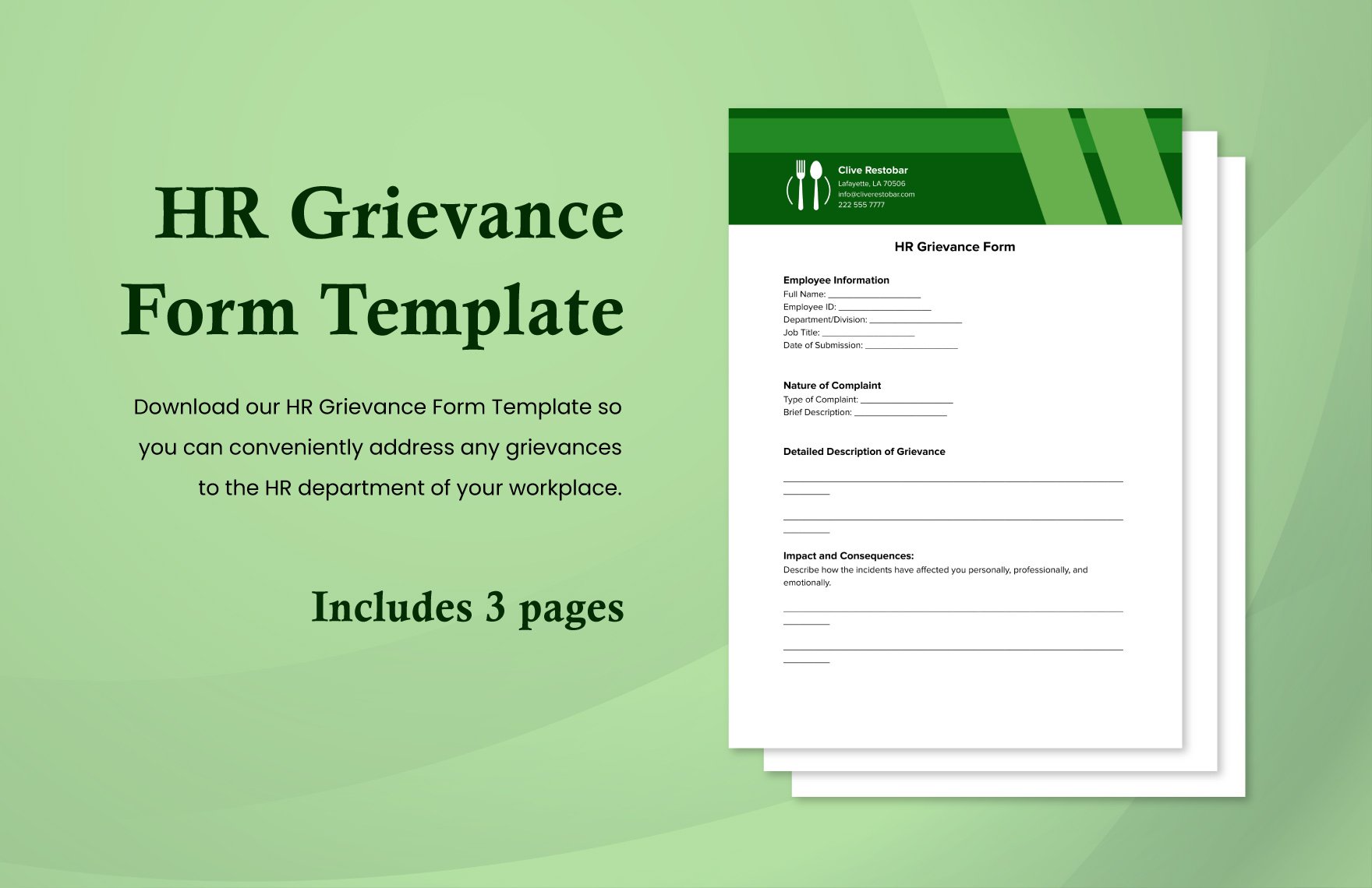 HR Grievance Form Template