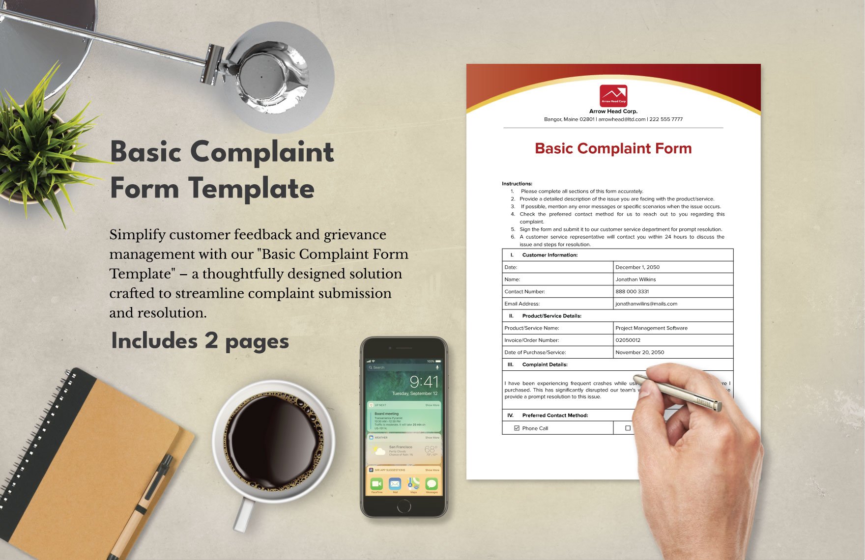 Basic Complaint Form Template