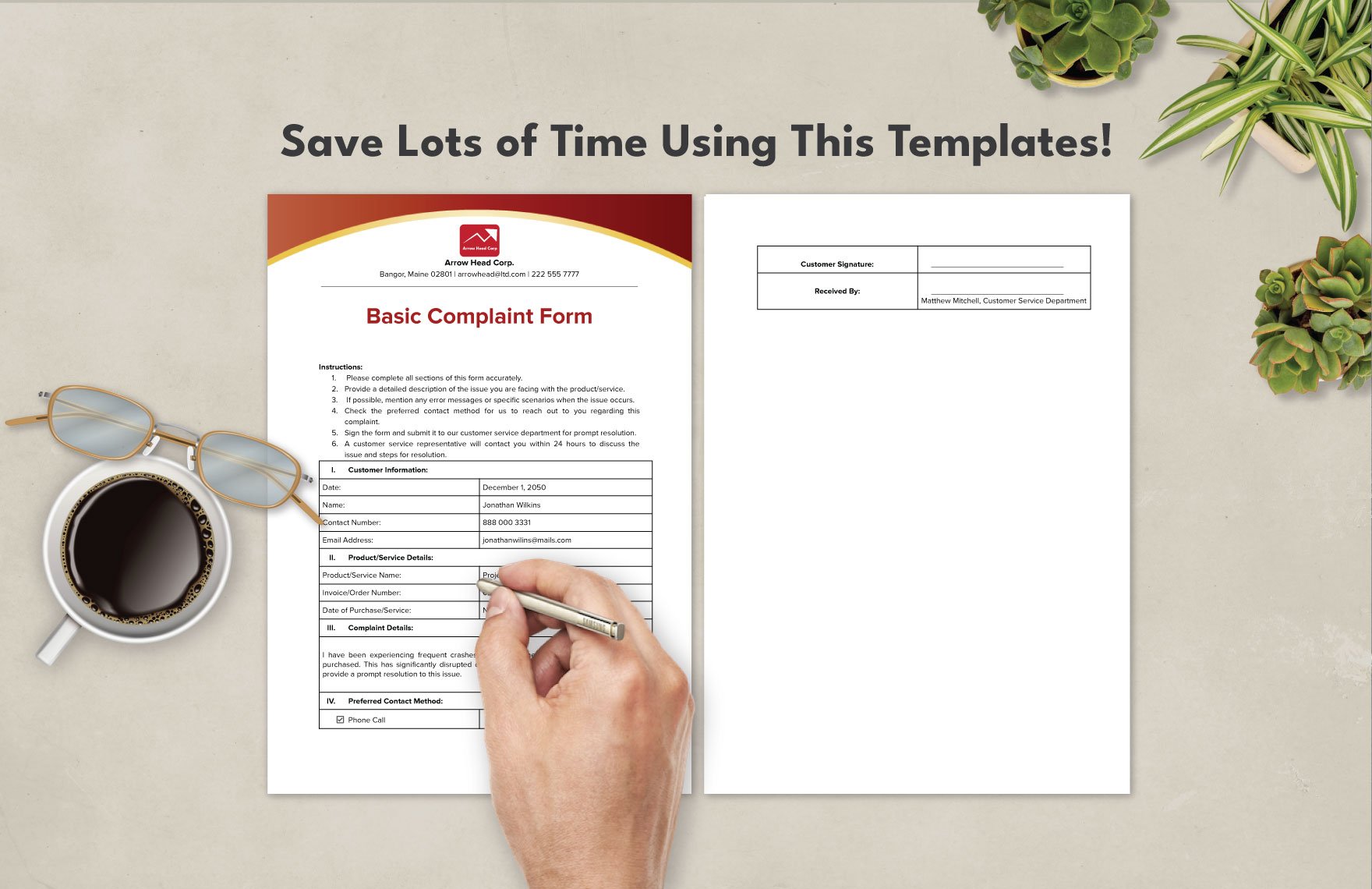 Basic Complaint Form Template