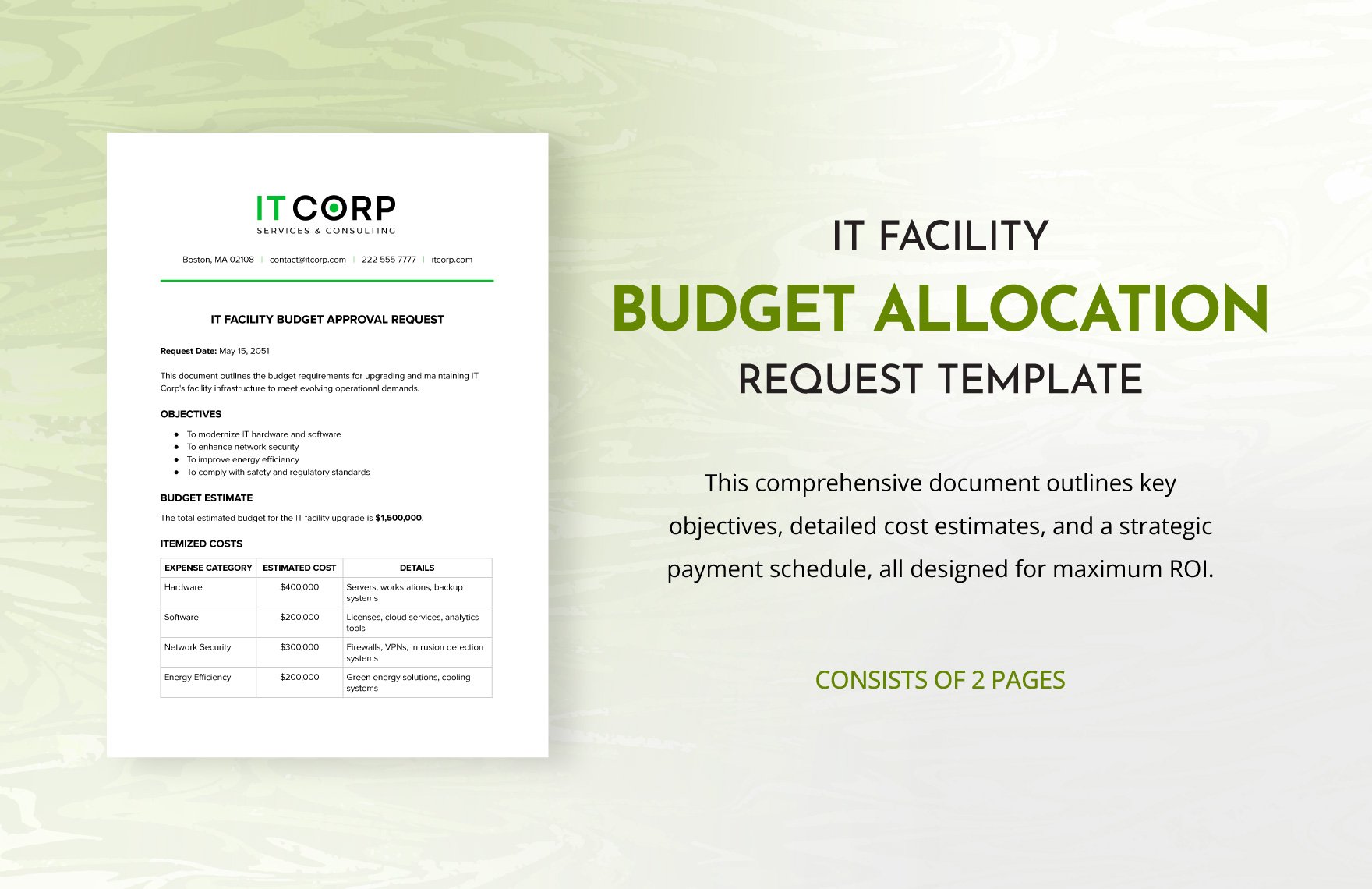 IT Facility Budget Approval Request Template