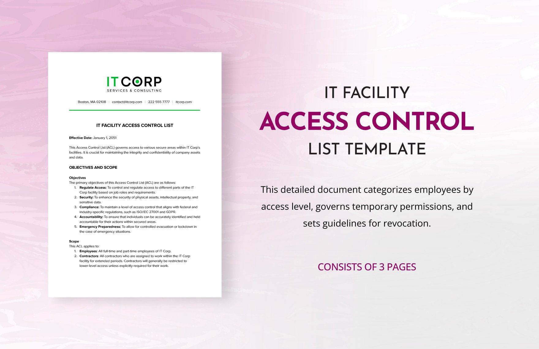 IT Facility Access Control List Template