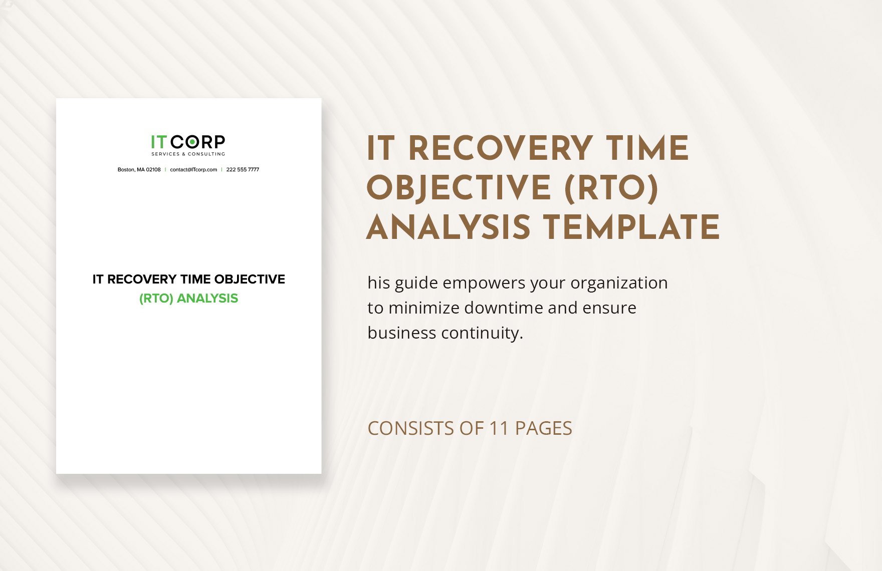 IT Recovery Time Objective (RTO) Analysis Template
