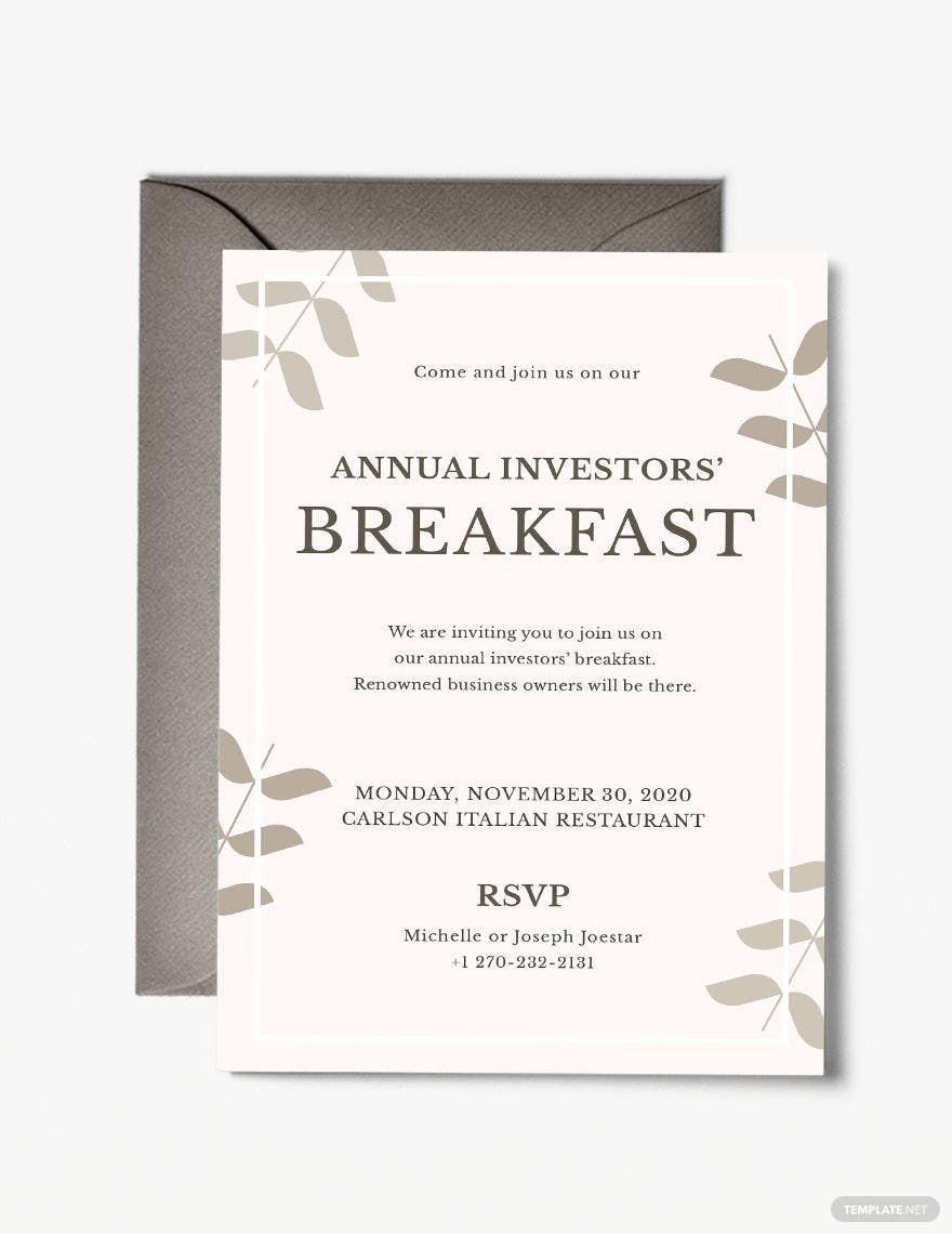Corporate Annual Breakfast Invitation Template