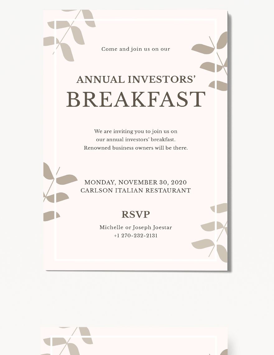 Corporate Breakfast Invitation