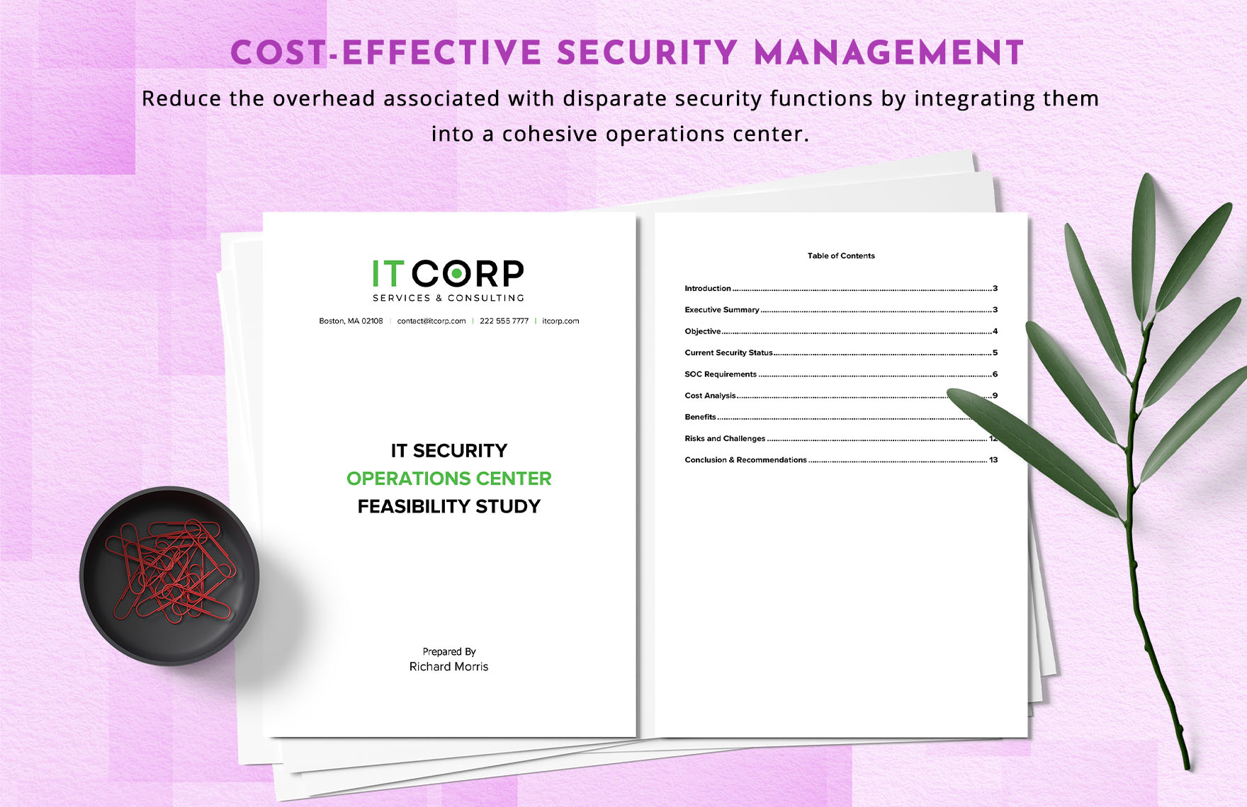IT Security Operations Center Feasibility Study Template