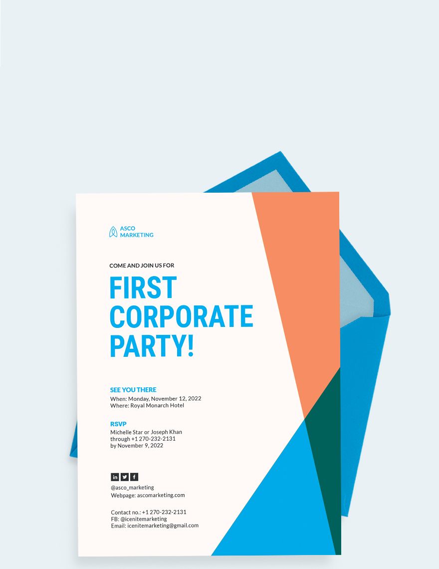 Corporate Party Invitation Template