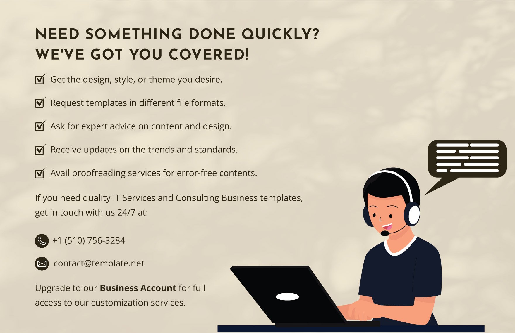 IT Support Service Pricing List Template