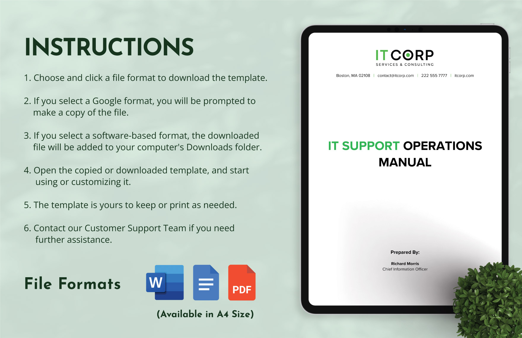 IT Support Operations Manual Template