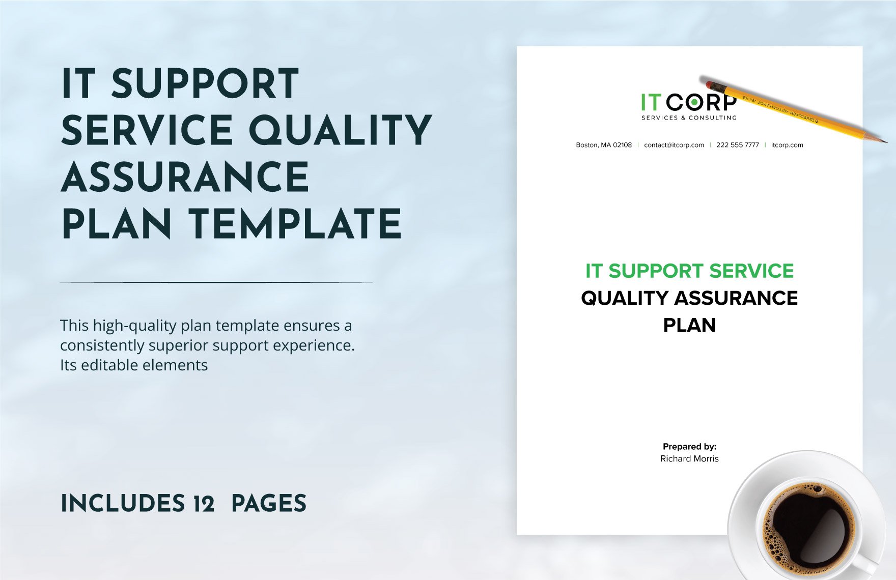 IT Support Service Quality Assurance Plan Template