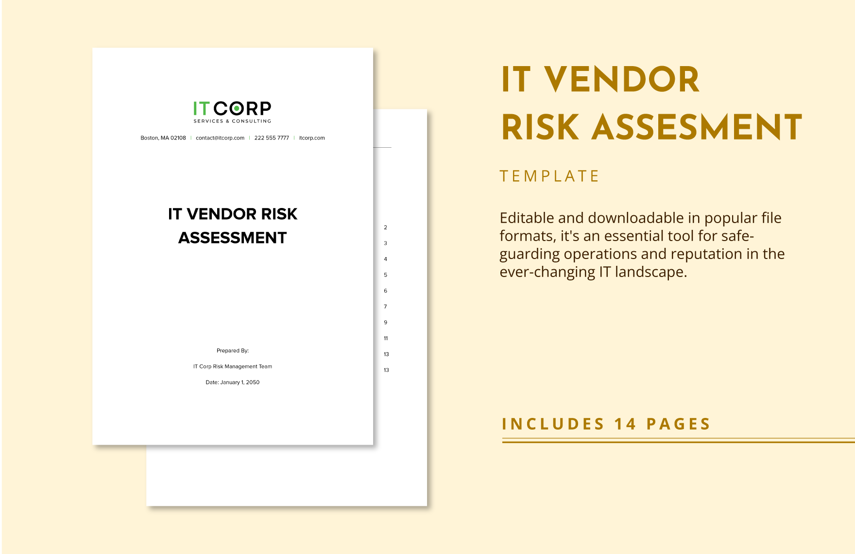 IT Vendor Risk Assessment Template