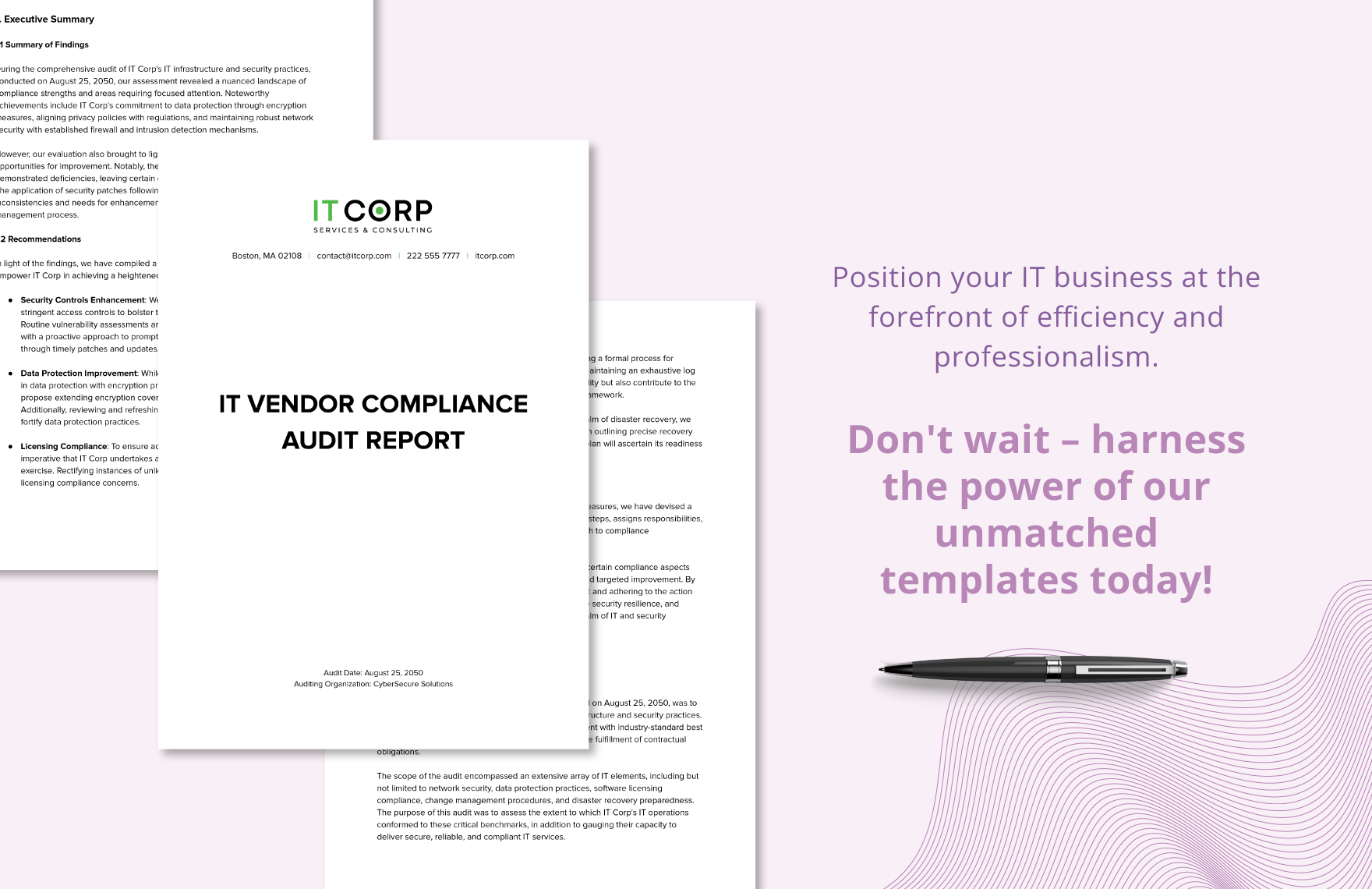 IT Vendor Compliance Audit Report Template
