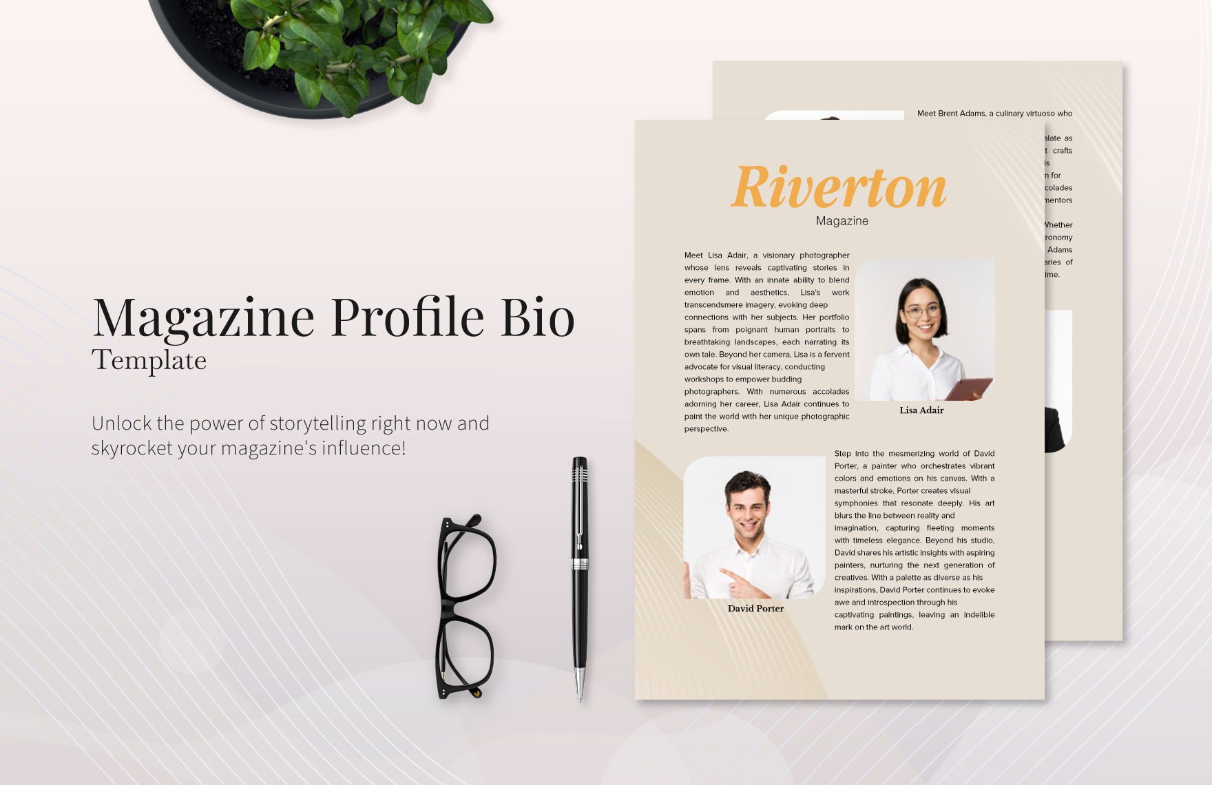 Magazine Profile Bio Template in Word, Illustrator, PSD, PNG