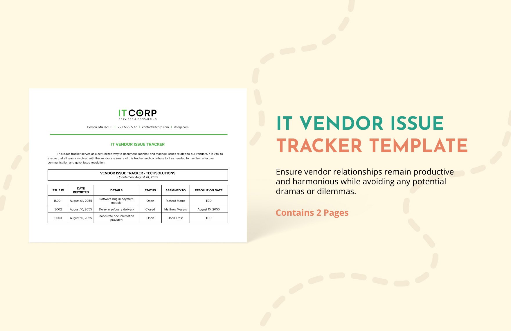 IT Vendor Issue Tracker Template