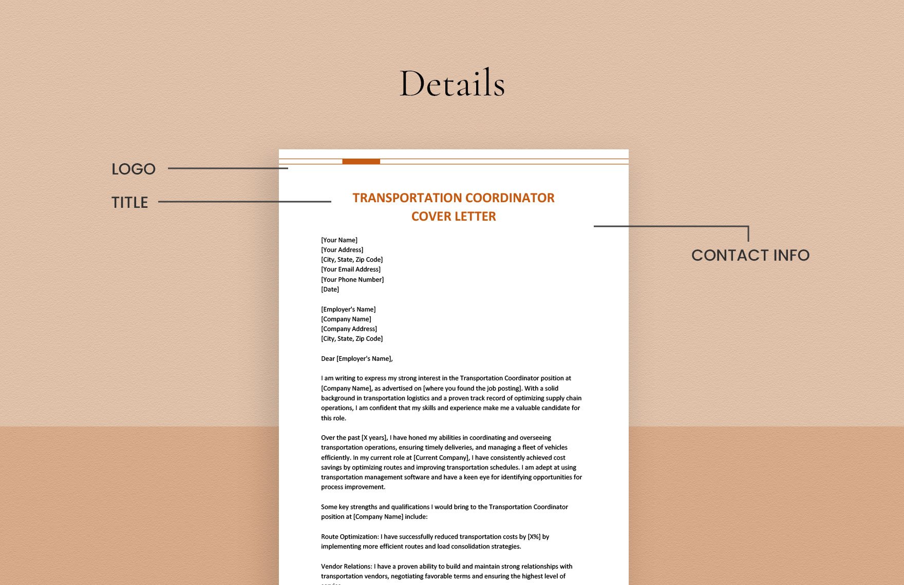 Transportation Coordinator Cover Letter