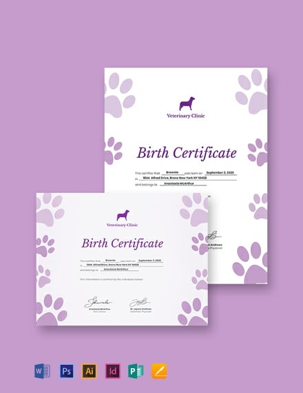free-animal-birth-certificate-template-download-435-certificates-in-psd-illustrator-indesign