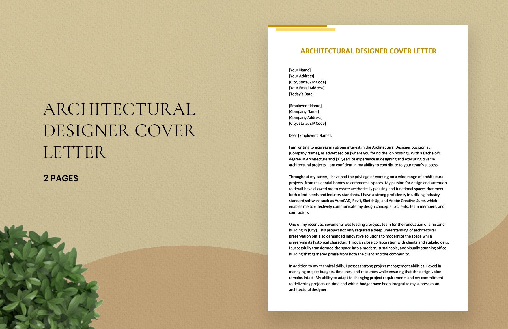 Architectural Designer Cover Letter