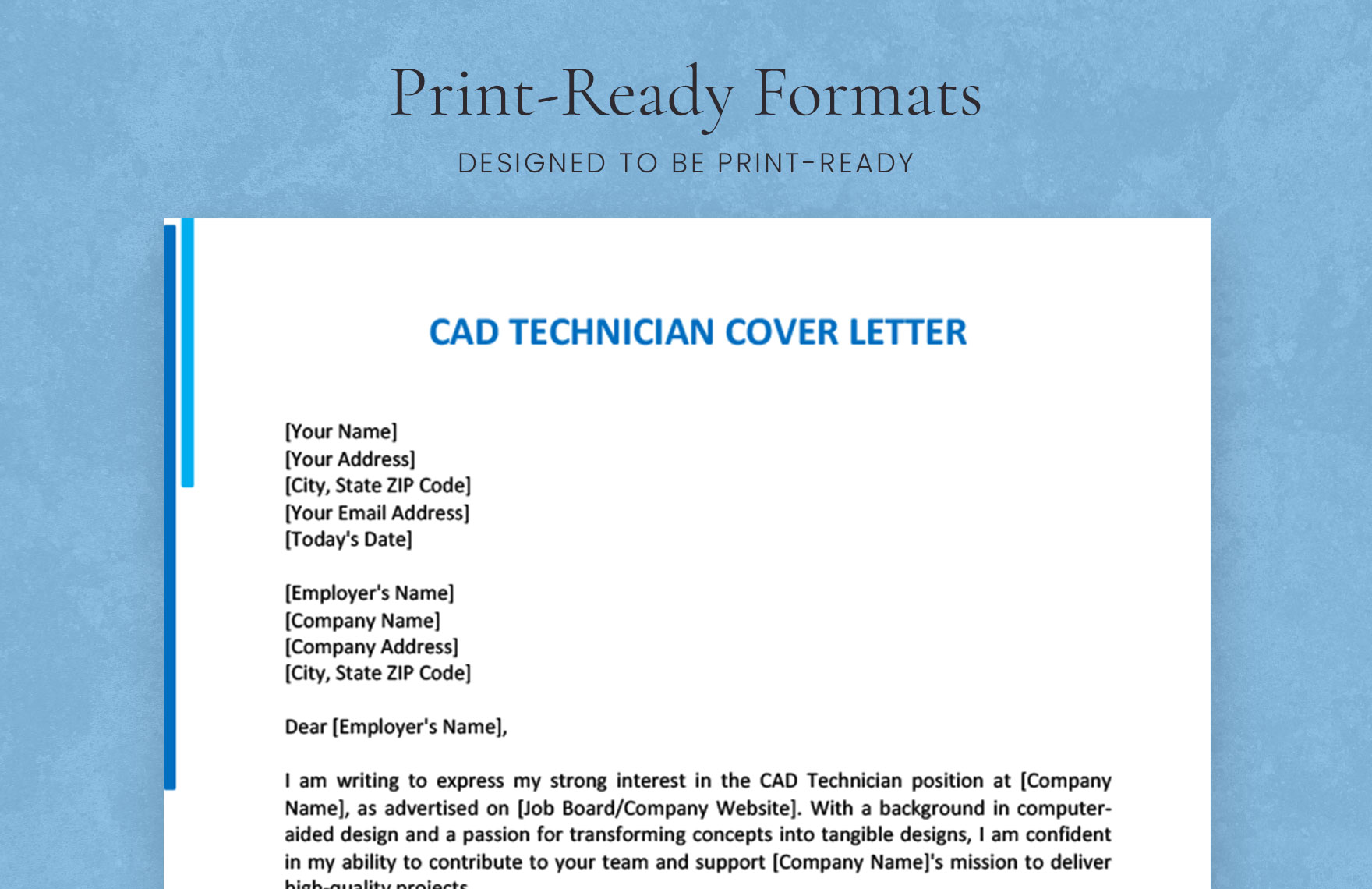 CAD Technician Cover Letter