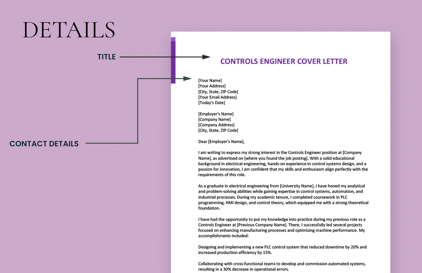 Controls Engineer Cover Letter