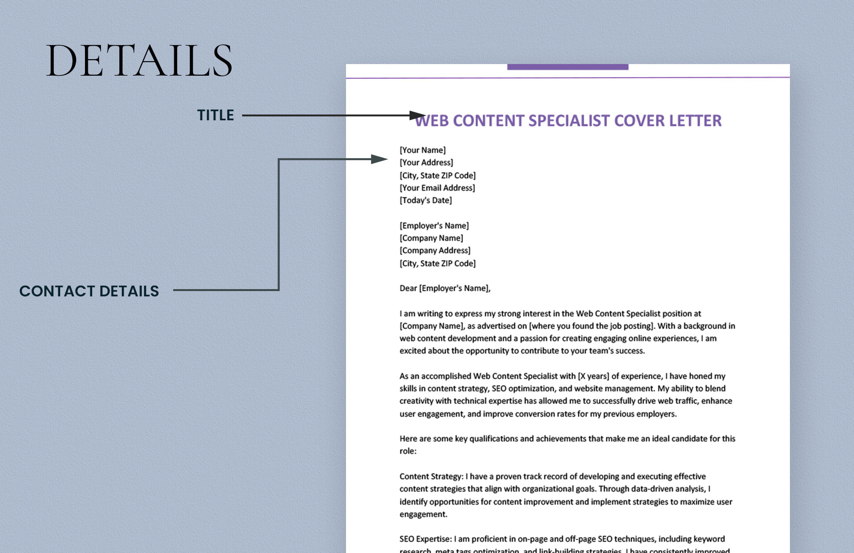 Web Content Specialist Cover Letter