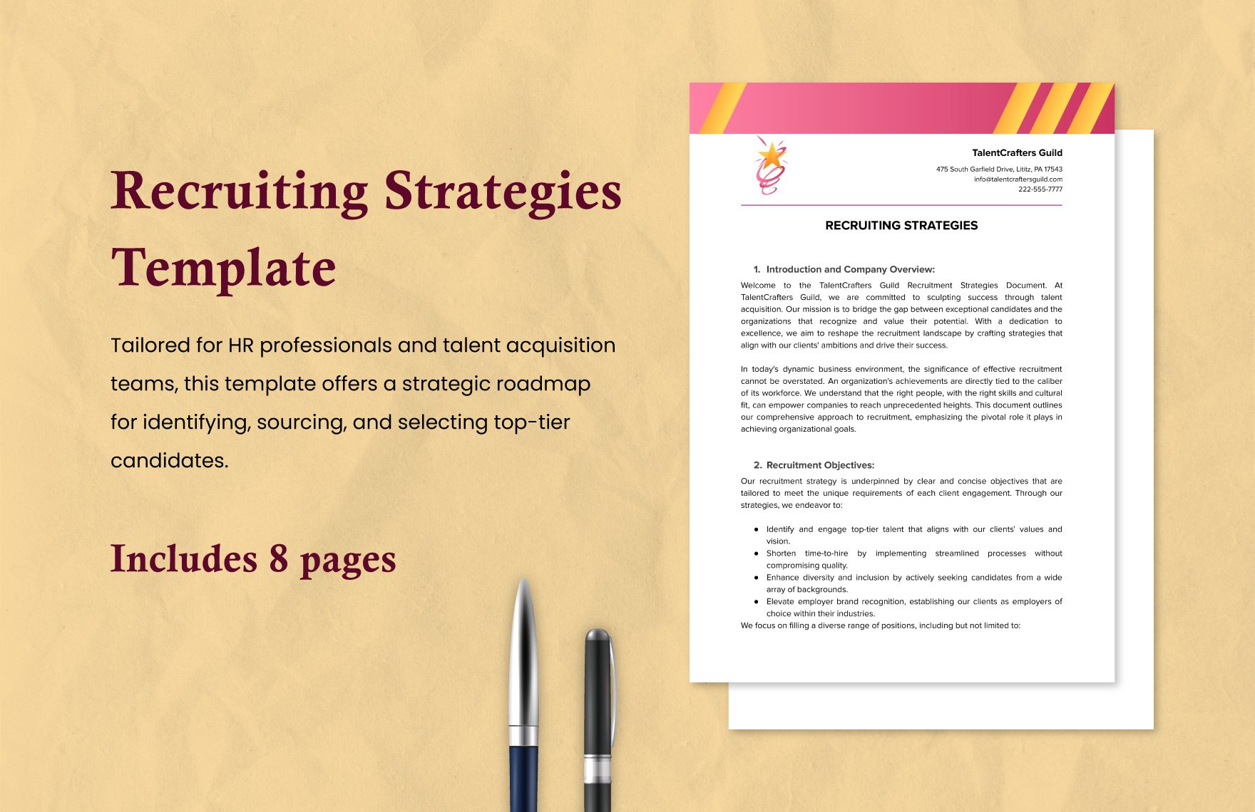 Recruiting Strategies Template in Word, Google Docs, PDF