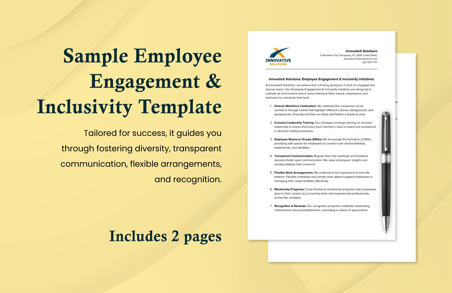 Sample Employee Engagement & Inclusivity Template
