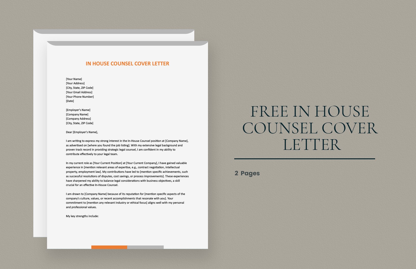 In House Counsel Cover Letter