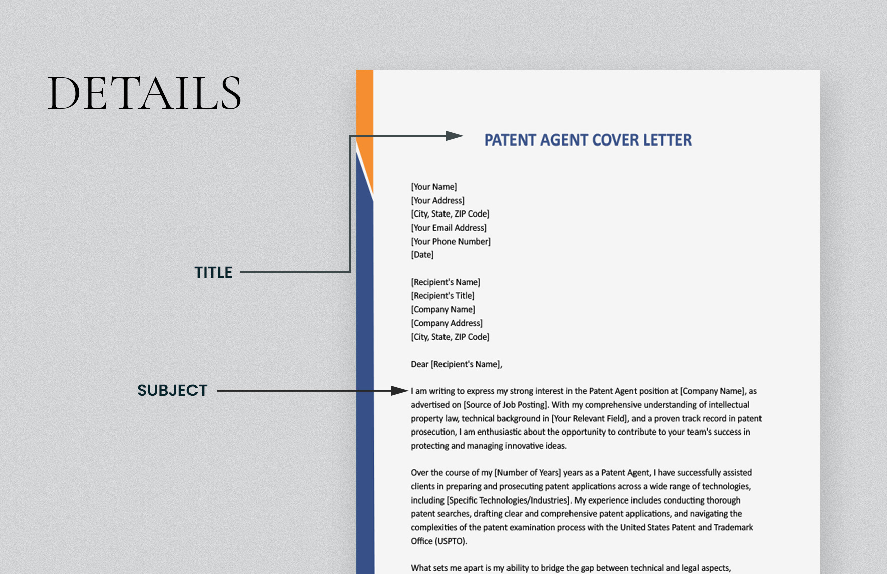 Patent Agent Cover Letter