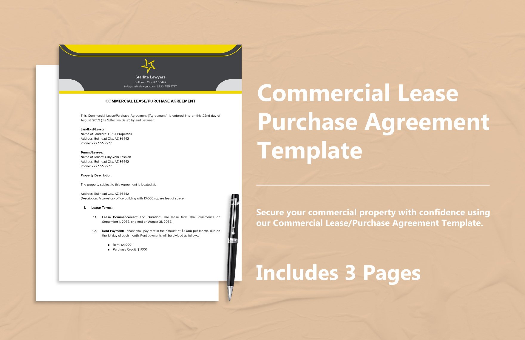 Commercial Lease/Purchase Agreement Template