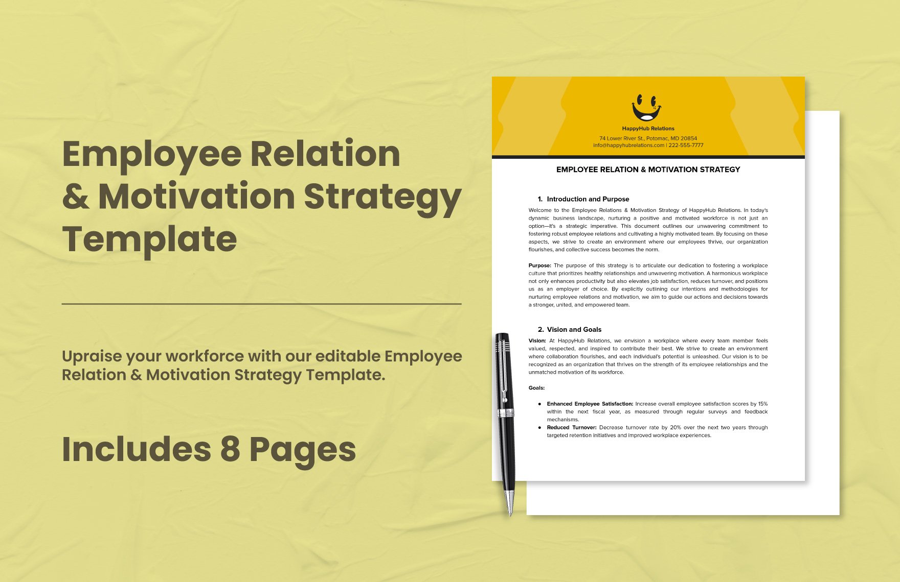 Employee Relation & Motivation Strategy Template