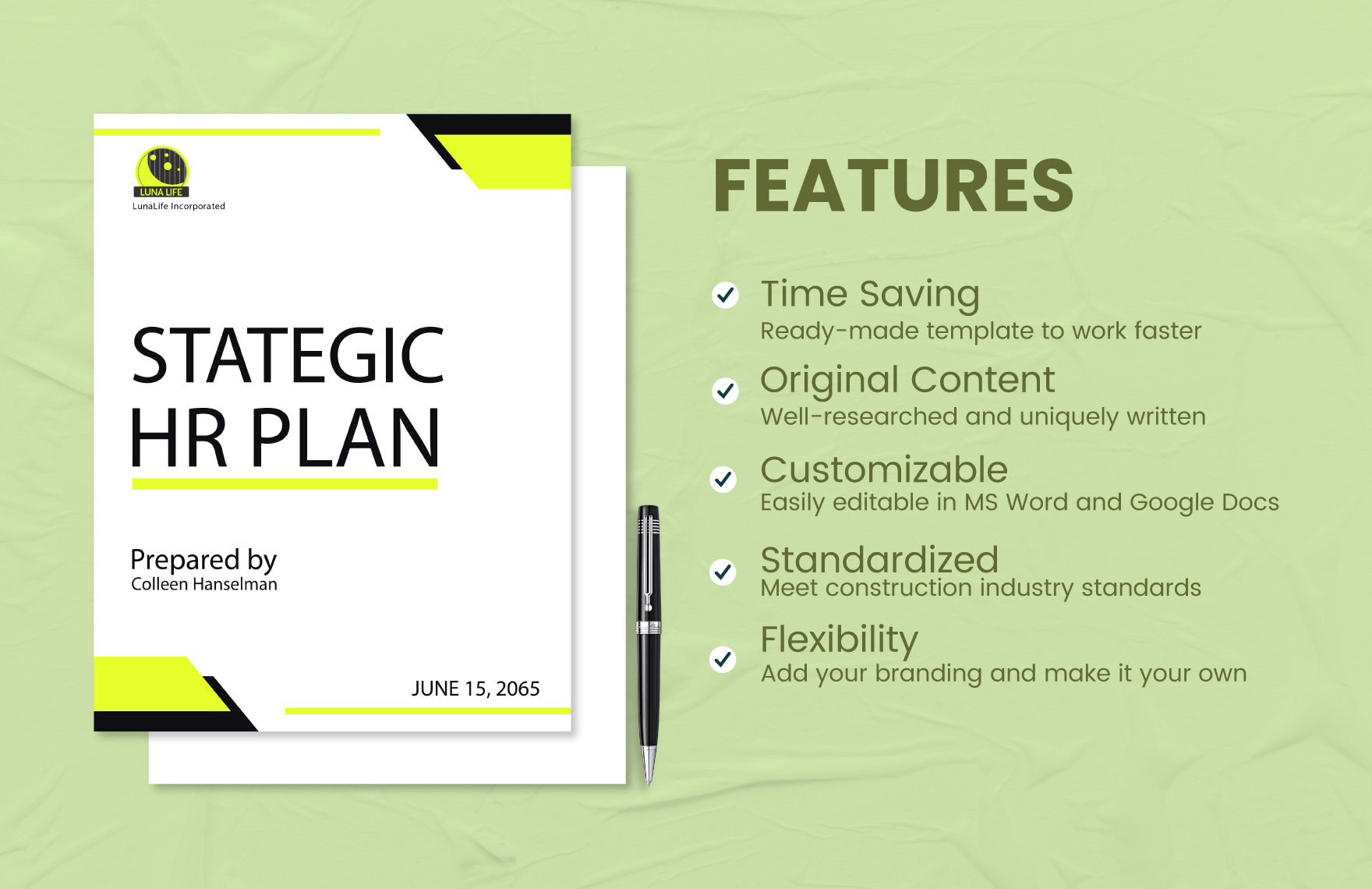 Sample Strategic HR Plan Template