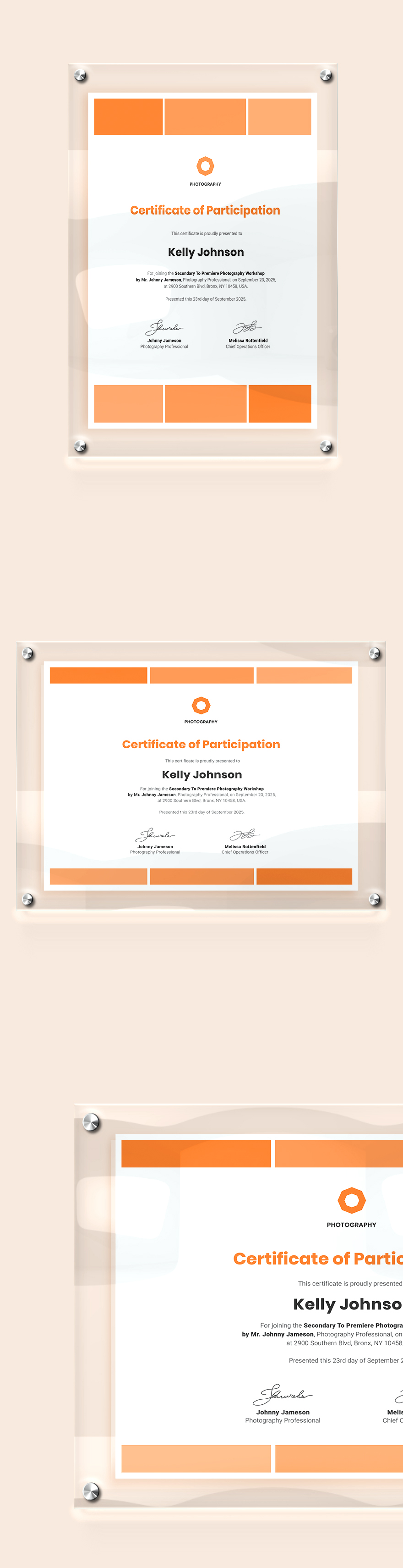 Free Modern Photography Participation Certificate Template