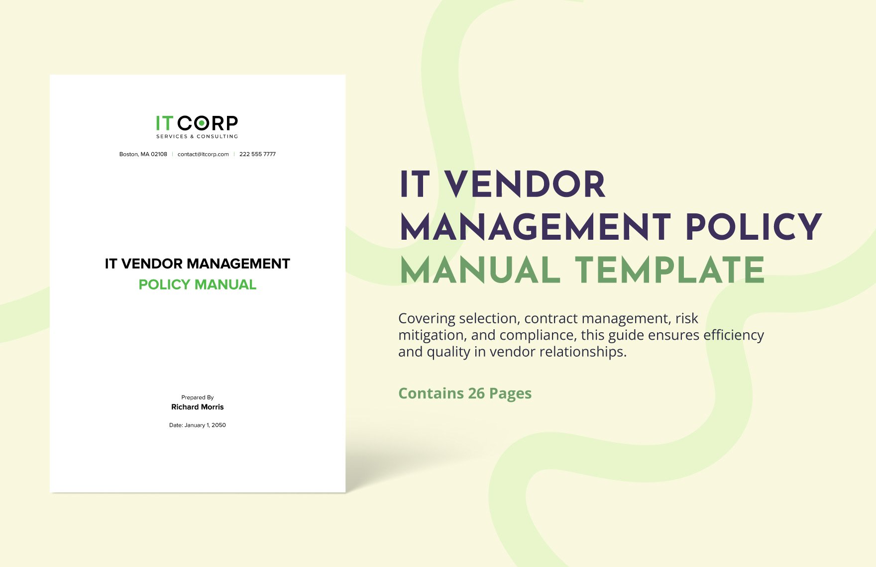 IT Vendor Management Policy Manual Template