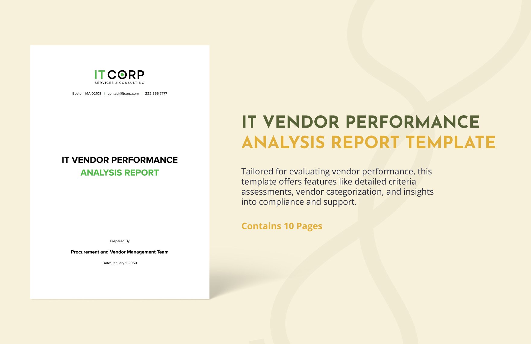 IT Vendor Performance Analysis Report Template