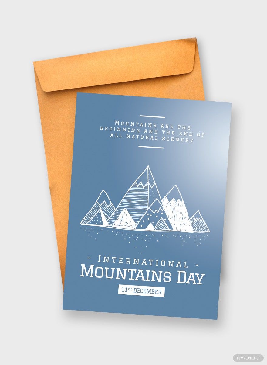 International Mountains Day Greeting Card Template