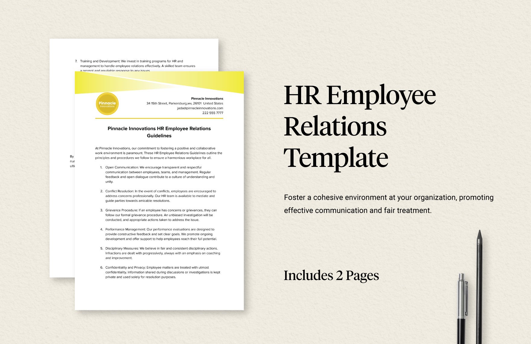 HR Employee Relations Template