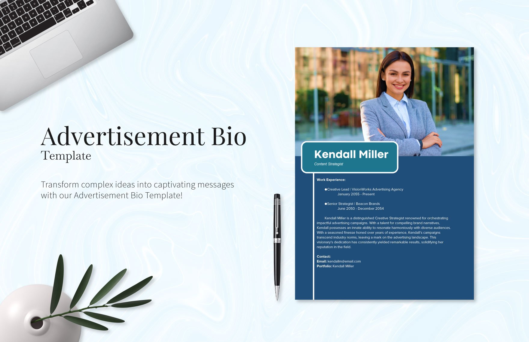 Advertisement Bio Template in Word, Illustrator, PSD, PNG
