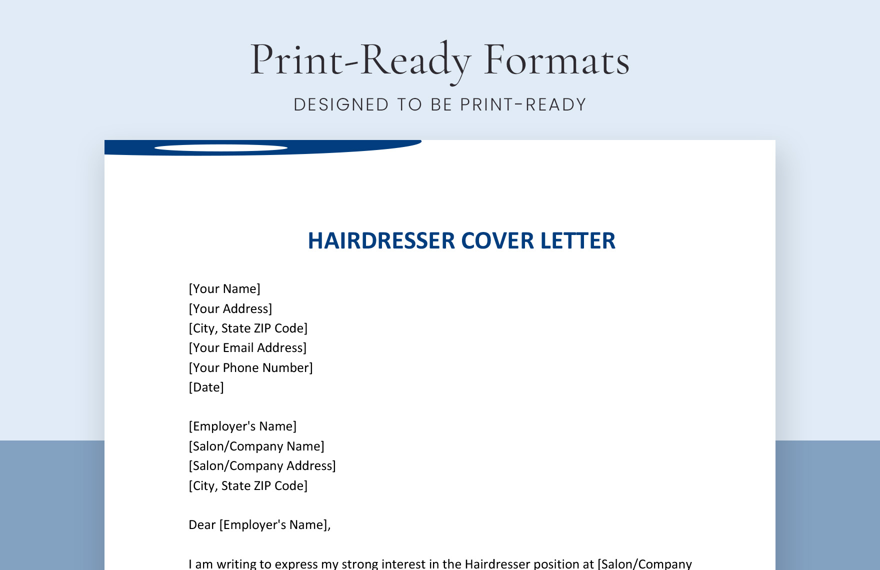 Hairdresser Cover Letter