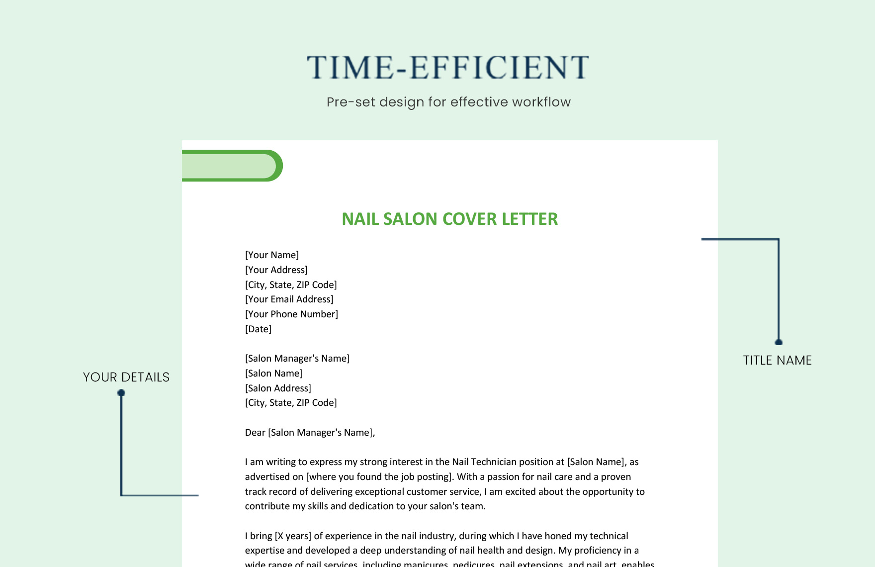 Nail Salon Cover Letter