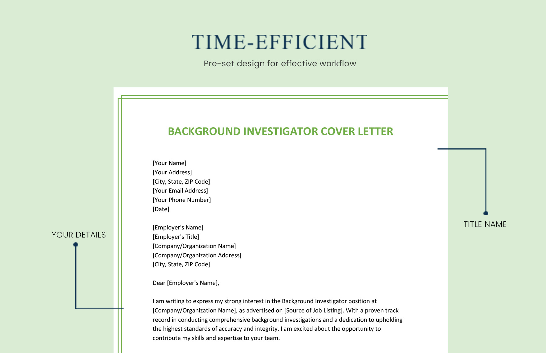Background Investigator Cover Letter