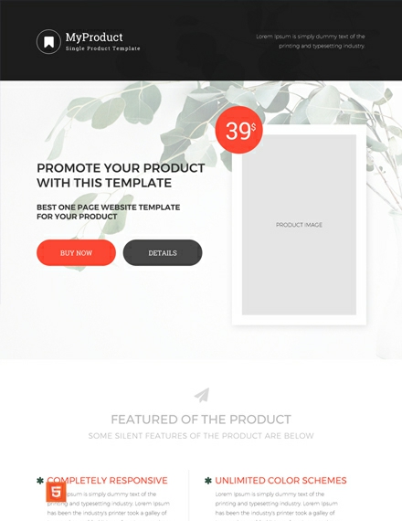 Single Product Ecommerce HTMLCSS Website Template