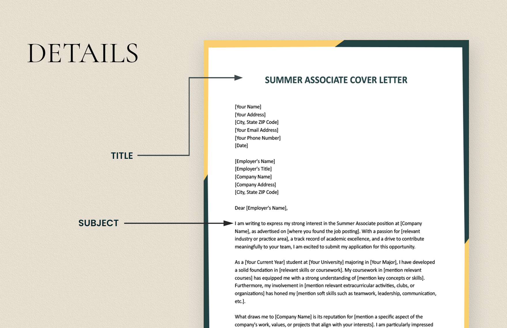 Summer Associate Cover Letter