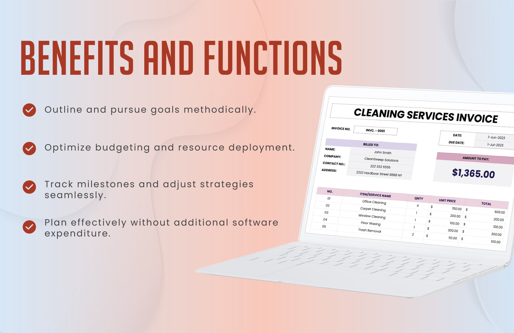 Cleaning Services Invoice Template